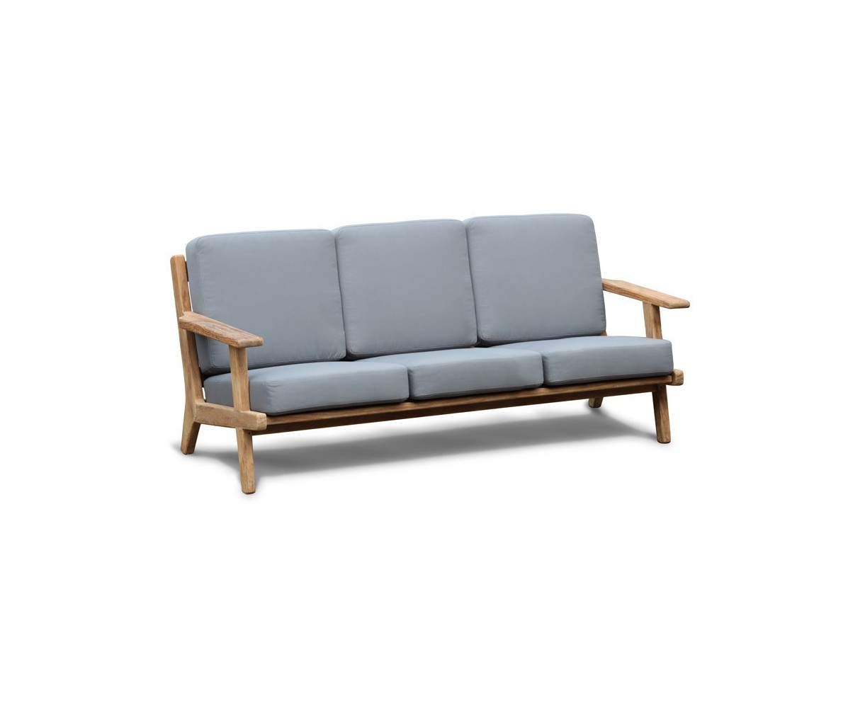 Eero Mid-Century Deep Seated Teak Garden Sofa, 3 Seater