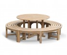 Canfield Teak Garden Table 1.3m and Backless Dining Benches Set