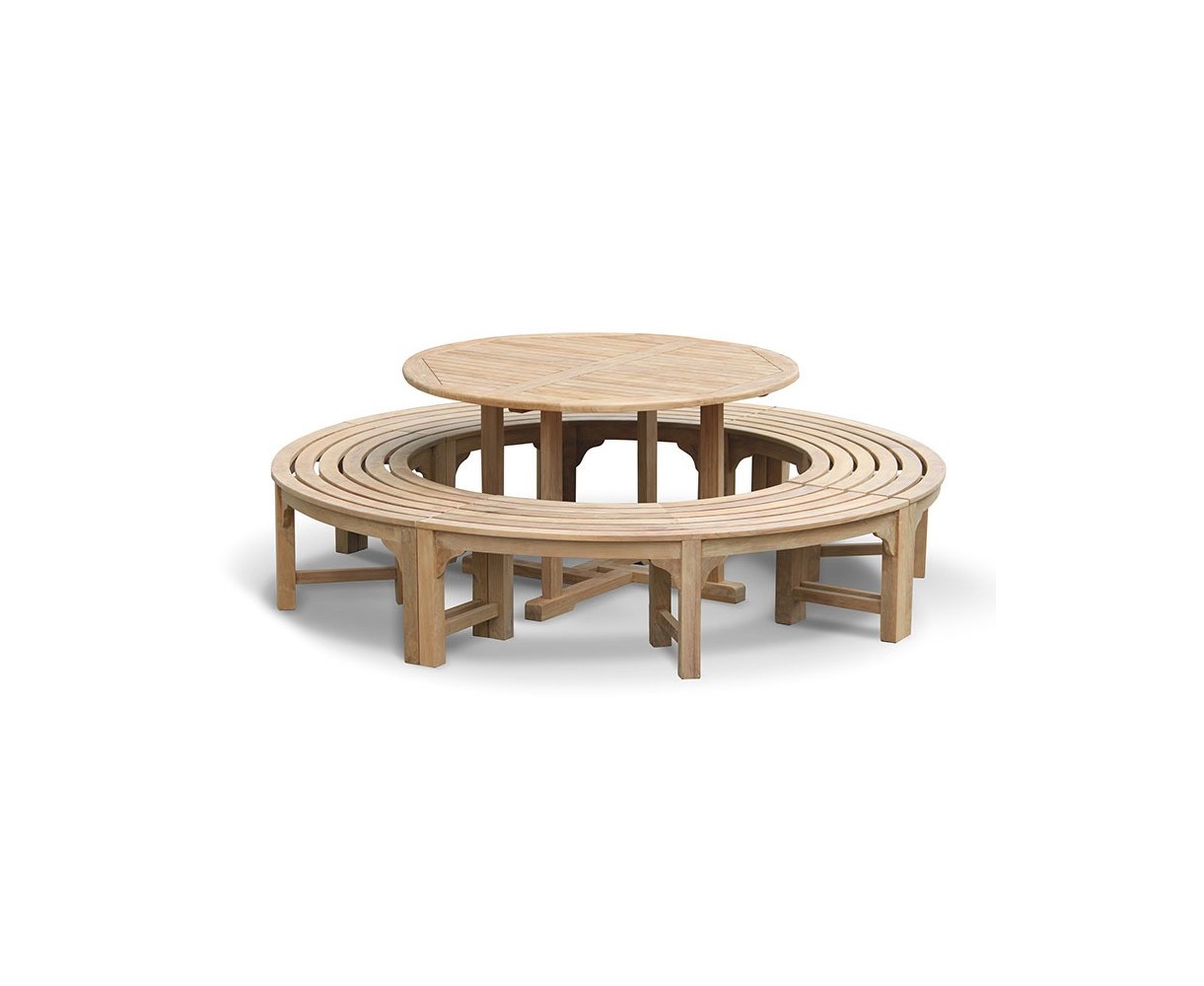 Canfield Teak Garden Table 1.3m and Backless Dining Benches Set