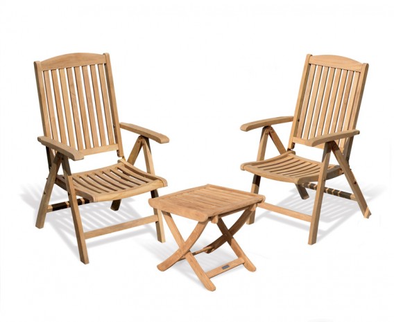 Cheltenham Outdoor Recliner Chairs Set with Footstool
