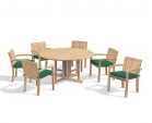 Berrington Drop Leaf Garden Table 1.5m and 6 Monaco Stacking Chairs