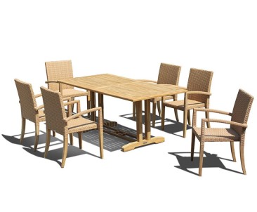 Belgrave 6 Seater Pedestal Table 1.8m and St. Tropez Stacking Chairs