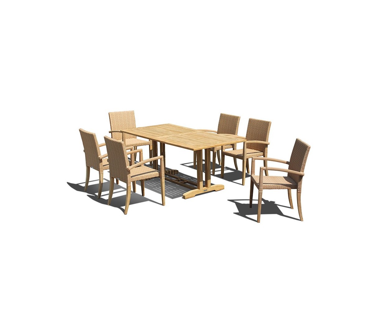 Belgrave 6 Seater Pedestal Table 1.8m and St. Tropez Stacking Chairs