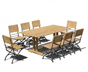 Belgrave 8 Seater Pedestal Table 1.8m & Bistro Folding Side Chairs