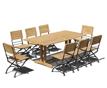 Belgrave 8 Seater Pedestal Table 1.8m & Bistro Folding Side Chairs