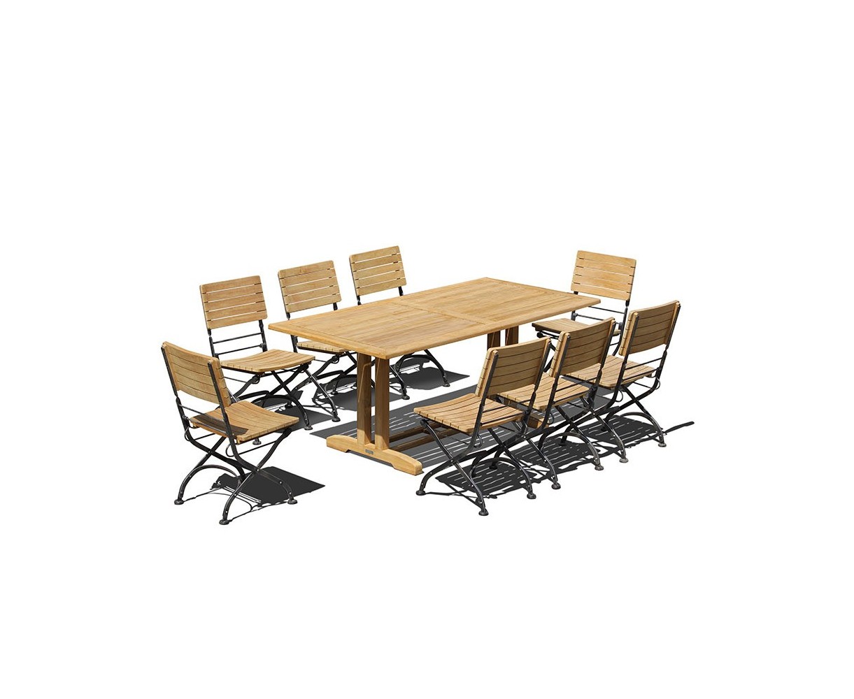 Belgrave 8 Seater Pedestal Table 1.8m & Bistro Folding Side Chairs