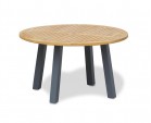 Disk Round Teak Garden Table with Aluminium Legs – 1.3m