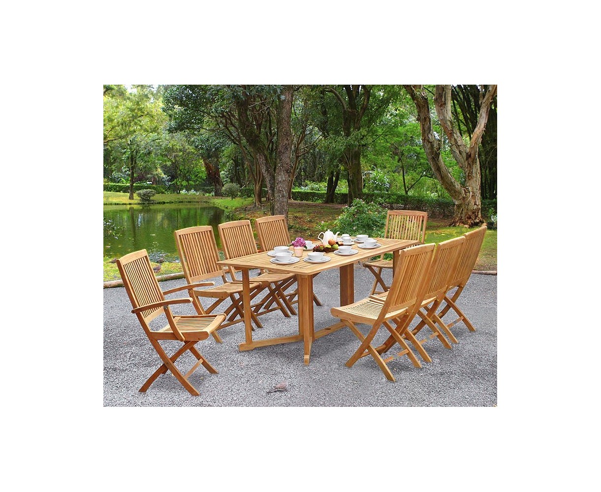 Shelley 8 Seat Garden Drop Leaf Table and Chairs Set