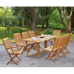 Shelley 8 Seat Garden Drop Leaf Table and Chairs Set