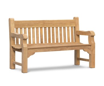 Banchory Solid Wood Teak Park Bench – 1.5m