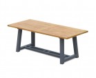 Teak Garden Trestle Table, Rectangular with Aluminium Legs – 2m