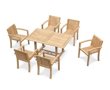 Hilgrove 6 Seater Garden Table and Monaco Stacking Chairs Set