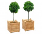 Set of 2 Zen Extra Large Garden Planters, Teak Wood