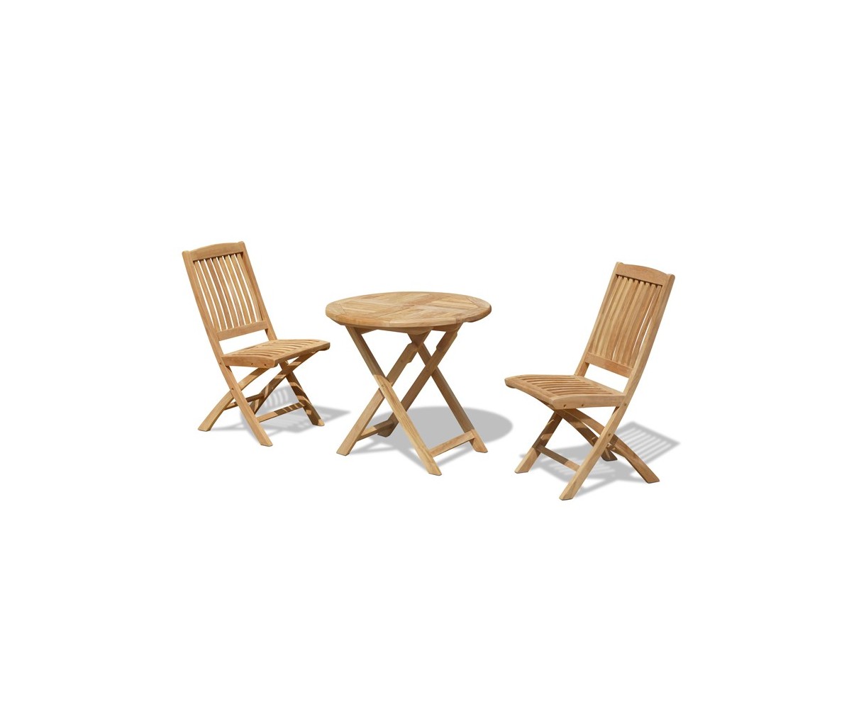 Suffolk 2 Seater Teak Folding Garden Table and Chairs Set