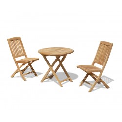 Suffolk 2 Seater Teak Folding Garden Table and Chairs Set