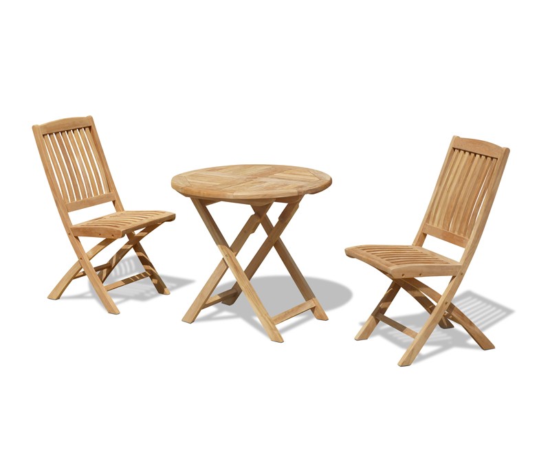 Suffolk 2 Seater Teak Folding Garden Table and Chairs Set