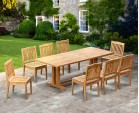 Cadogan Outdoor Pedestal Table 2.25m & 8 Hilgrove Stacking Chairs