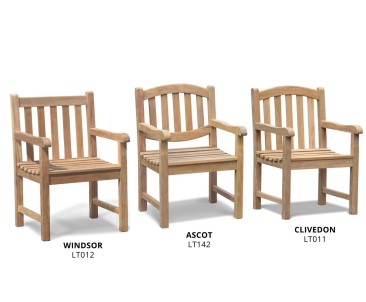 Hilgrove Large Oval Teak Garden Table and 12 Armchairs Set