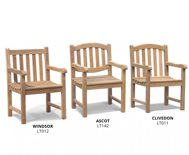 Hilgrove Large Oval Teak Garden Table and 12 Armchairs Set