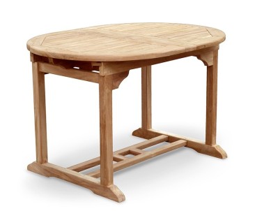 Brompton Bijou Double Extending Dining Table, Oval, Teak – 120 - 180cm