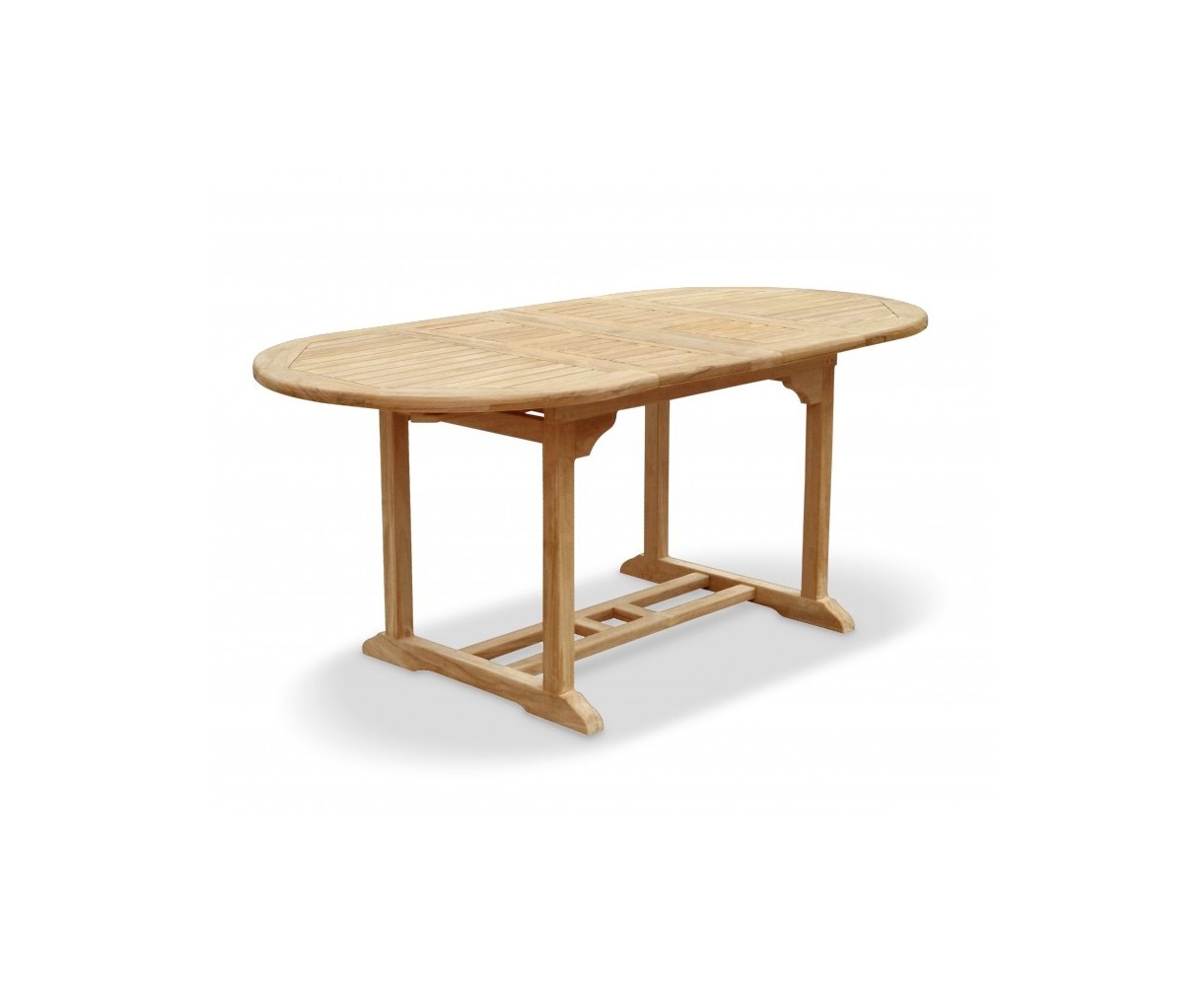 Brompton Bijou Double Extending Dining Table, Oval, Teak – 120 - 180cm