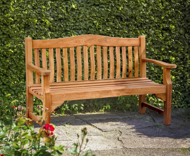 teak rose garden bench - 1.5m