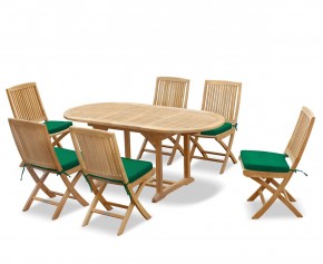 Brompton Bijou Extending Table 1.2 - 1.8m & 6 Rimini Folding Side Chairs - Bijou Dining Set