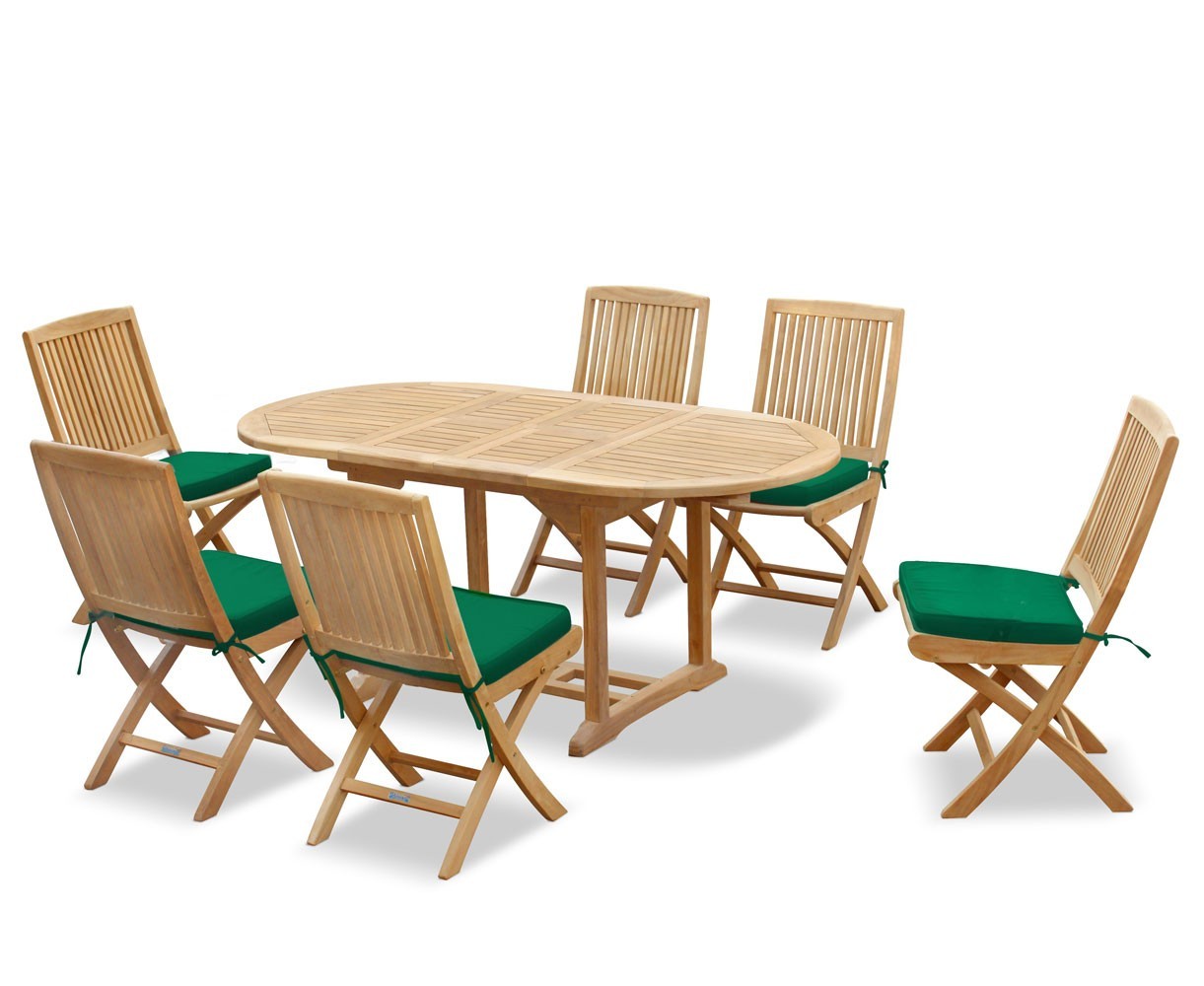 Brompton Bijou Extending Table 1.2 - 1.8m & 6 Rimini Folding Side Chairs