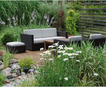 Riviera Poly Rattan Outdoor Sofa Set - Synthetic Rattan