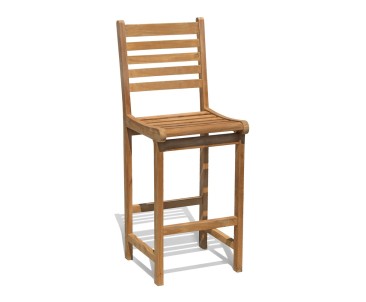 Yale Teak Garden Bar Stool With Back