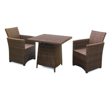 Eclipse Rehau Rattan 2 Seat Dining Set - All Weather - Square Table