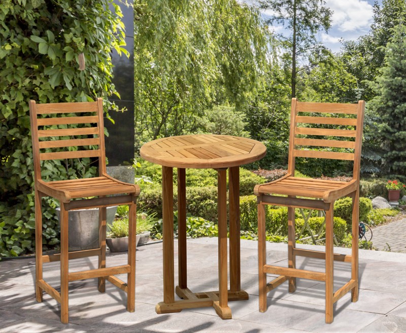 Canfield Yale Teak Outdoor Bar Set