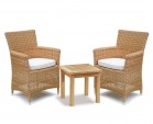 Riviera 2 Seater Side Table and Rattan Armchairs Set