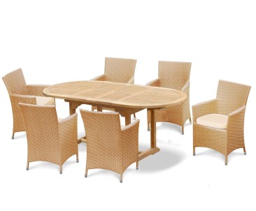 Brompton Bijou Double Leaf Extending Table and Riviera Armchairs Set