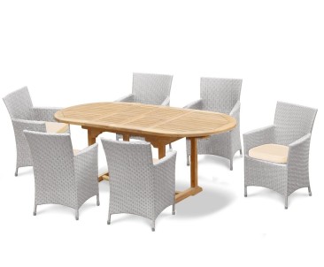 Brompton Bijou Double Leaf Extending Table and Riviera Armchairs Set