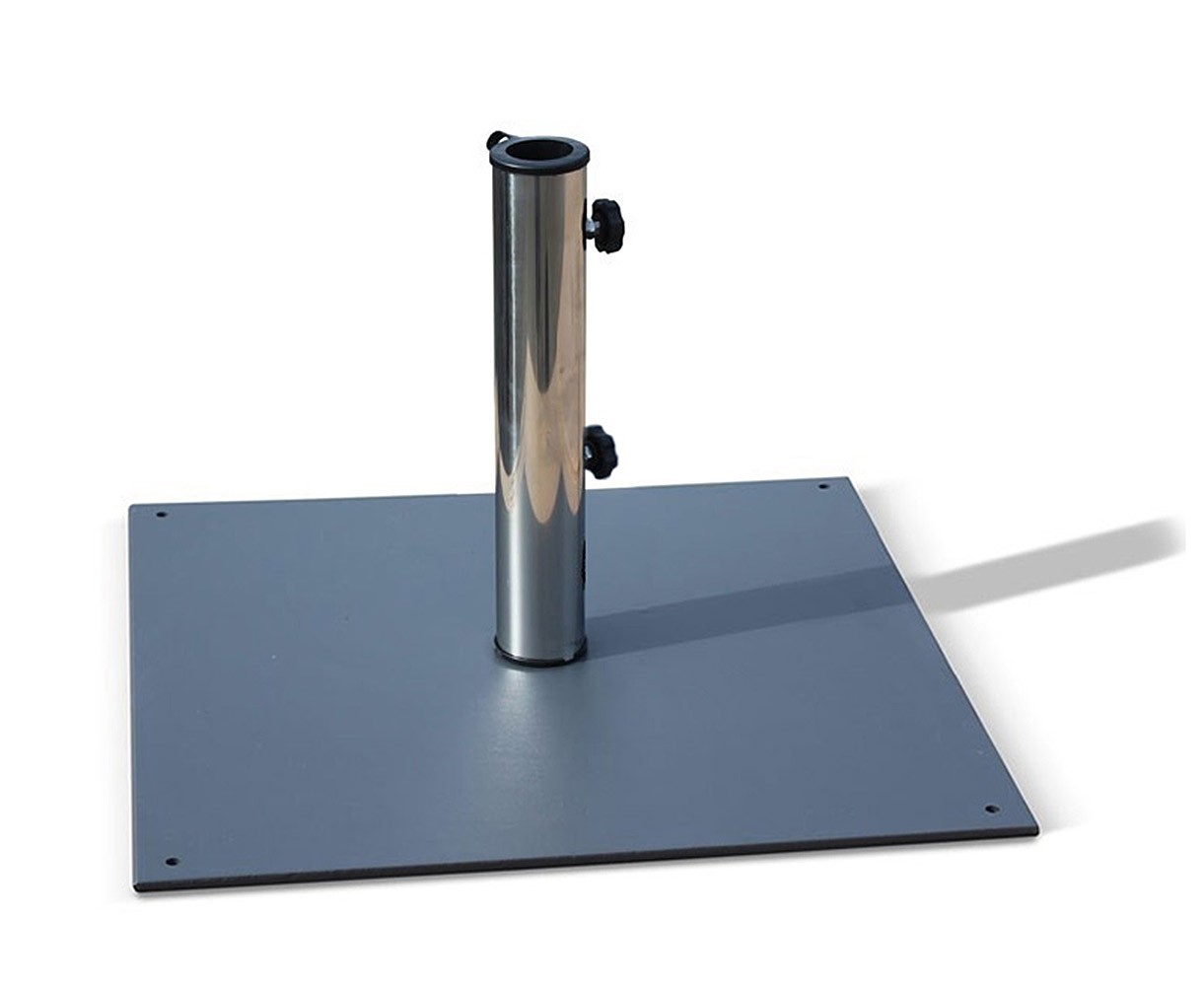 Grey Medium Square Stainless Steel Parasol Base