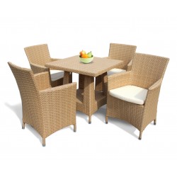 Riviera Poly Rattan 4 Seater Dining Set