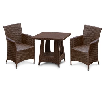 Riviera Poly Rattan Dining Table and Chair Set - Fixed Table