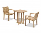 Canfield Square 60cm Table with 2 Monaco Stacking Chairs Set