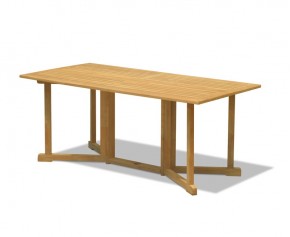 Shelley Teak 6ft Garden Rectangular Folding Gateleg Table - 4 Seater Dining Tables