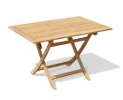 Rimini Teak Rectangular Folding Garden Table 120cm | Oblong Garden Table