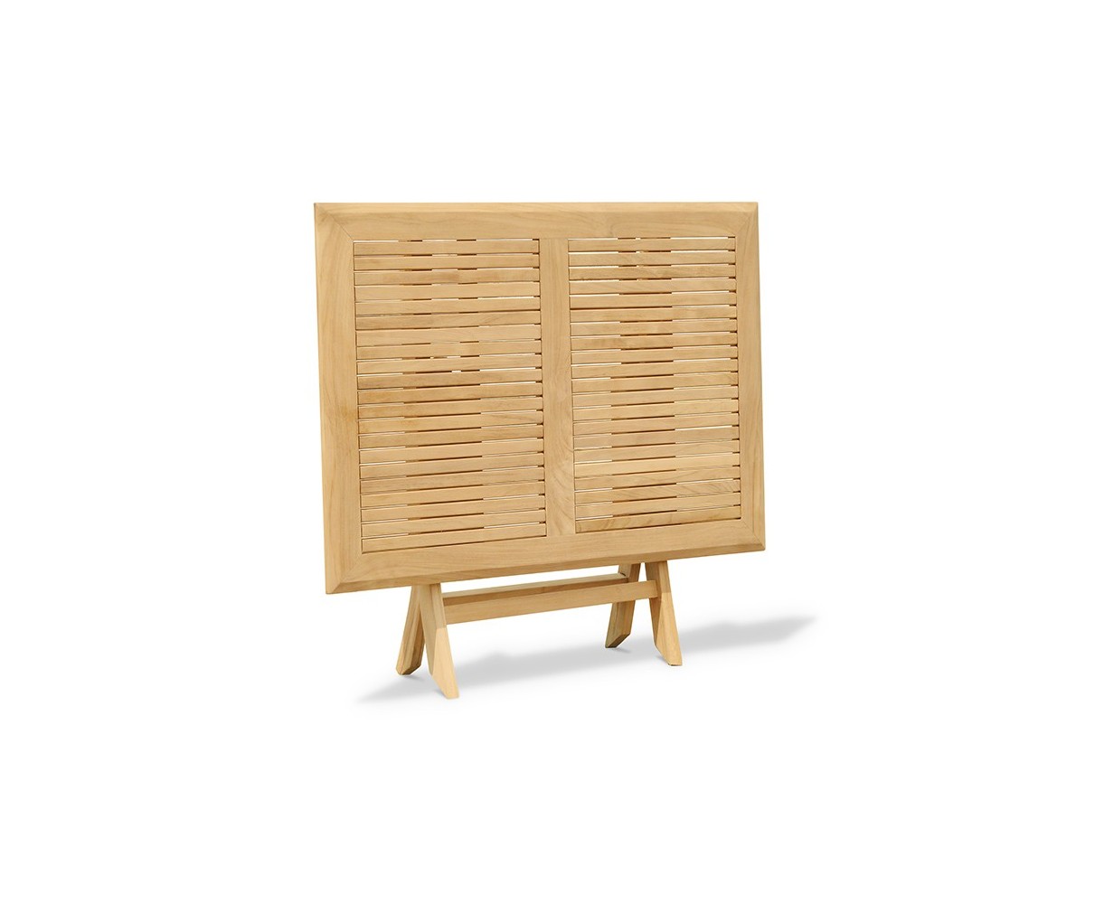 Rimini Teak Rectangular Folding Round Table | Oblong Garden Table