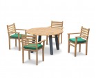 Disk 4 Seater Teak and Metal Dining Set and Yale Stacking Chairs