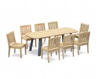 Disk 8 Seater Oval Teak and Metal Dining Set and Hilgrove Armchairs