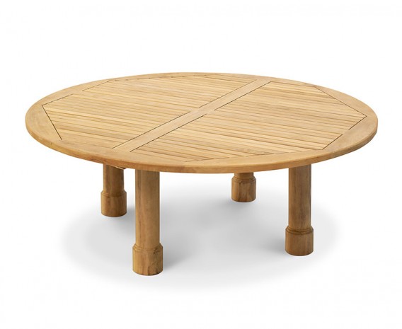Titan Teak Circular Garden Table, Round Legs - 2m