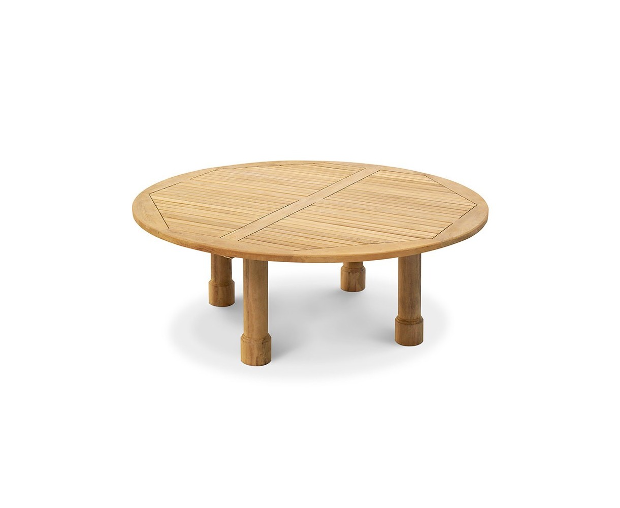 Titan Teak Circular Garden Table, Round Legs - 2m