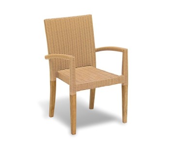 Disk 4 Seater Teak and Metal Dining Set and St. Tropez Stacking Chairs