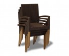 Disk 4 Seater Teak and Metal Dining Set and St. Tropez Stacking Chairs