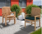 Disk 4 Seater Teak and Metal Dining Set and Bali Stacking Chairs