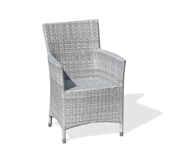 Disk 6 Seater Teak and Metal Dining Set and Riviera Armchairs